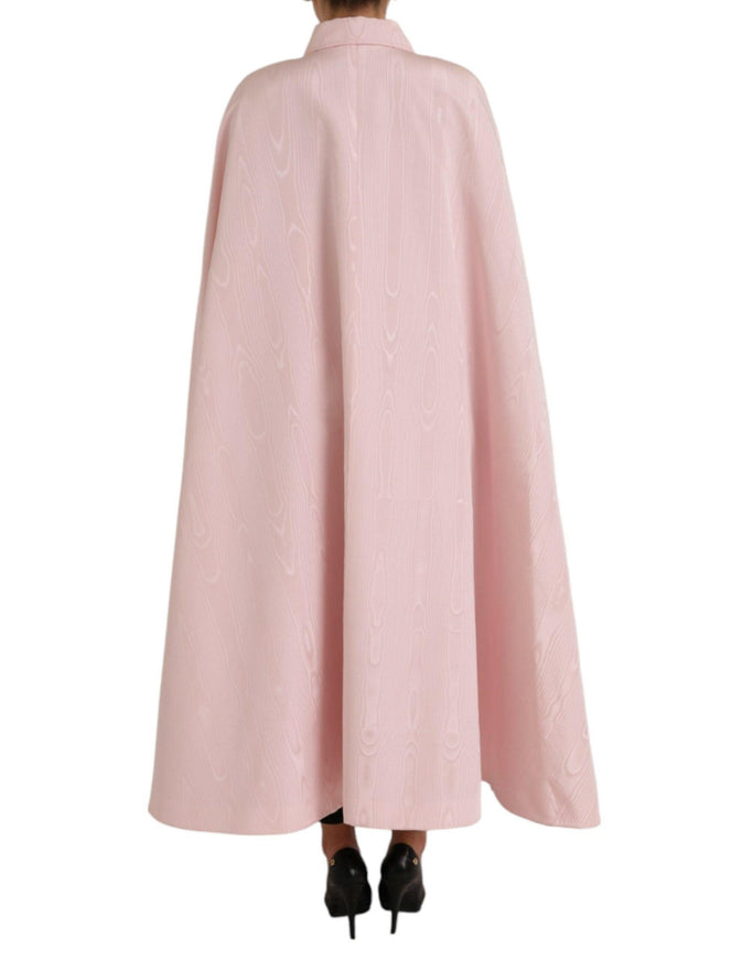 Dolce & Gabbana Long Cape Coat In Pink - Ellie Belle