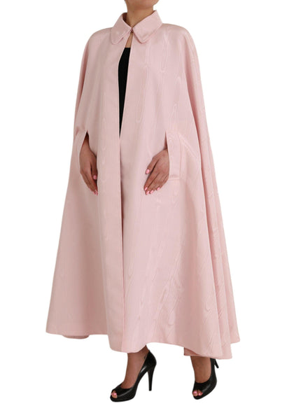 Dolce & Gabbana Long Cape Coat In Pink - Ellie Belle