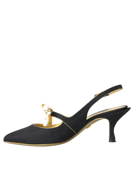 Dolce & Gabbana Lori Embellished Slingback Pumps - Ellie Belle