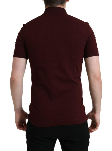 Dolce & Gabbana Maroon Cotton Polo T-Shirt - Ellie Belle