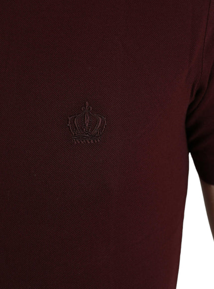 Dolce & Gabbana Maroon Cotton Polo T-Shirt - Ellie Belle