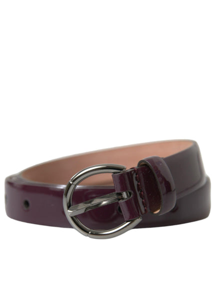 Dolce & Gabbana Maroon Leather Silver Metal Buckle Belt - Ellie Belle