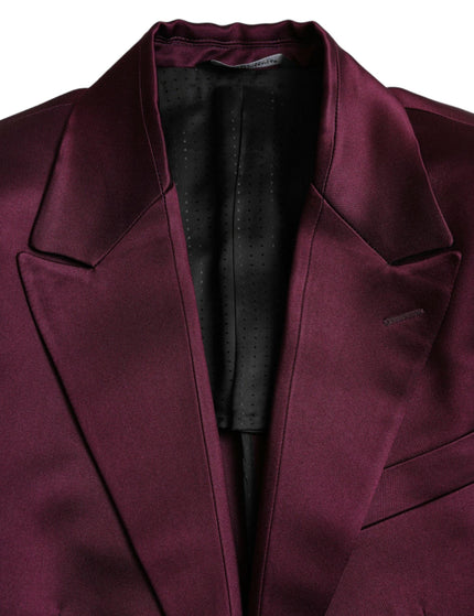 Dolce & Gabbana Maroon Silk Button Blazer - Ellie Belle