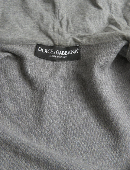 Dolce & Gabbana Melange Gray Cotton Hooded Full Zip Sweater - Ellie Belle