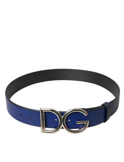 Dolce & Gabbana Men Blue DG Leather Belt - Ellie Belle