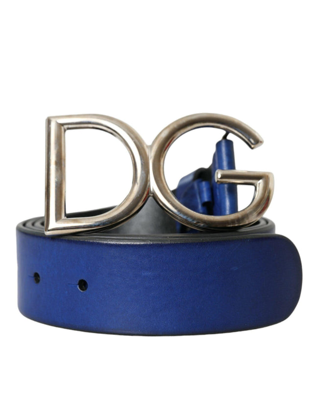 Dolce & Gabbana Men Blue DG Leather Belt - Ellie Belle