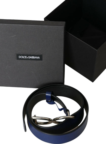 Dolce & Gabbana Men Blue DG Leather Belt - Ellie Belle