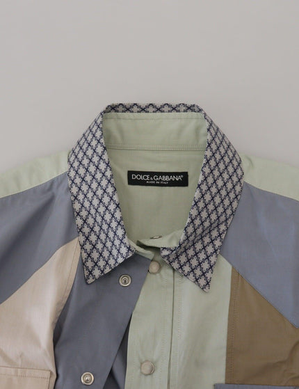 Dolce & Gabbana Men Cotton Patchwork Slim Shirt IT/43 XL - Ellie Belle