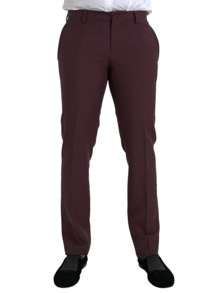 Dolce & Gabbana Men's Pants In Burgundy Wool - Ellie Belle