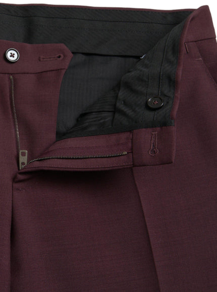 Dolce & Gabbana Men's Pants In Burgundy Wool - Ellie Belle