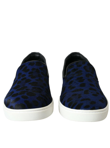 Dolce & Gabbana Midnight Blue Leopard Loafers - Ellie Belle