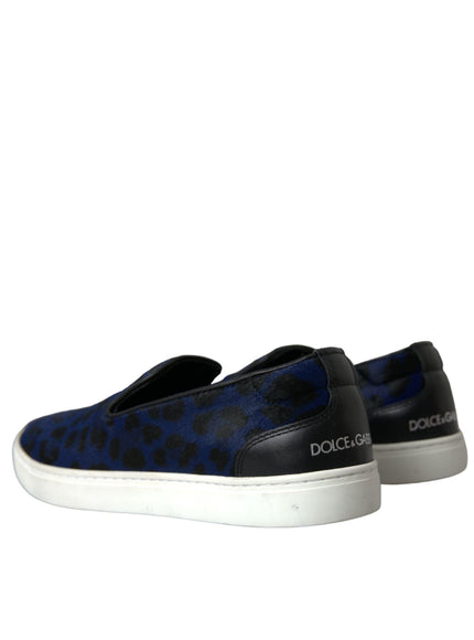 Dolce & Gabbana Midnight Blue Leopard Loafers - Ellie Belle