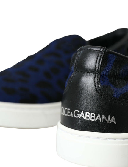 Dolce & Gabbana Midnight Blue Leopard Loafers - Ellie Belle