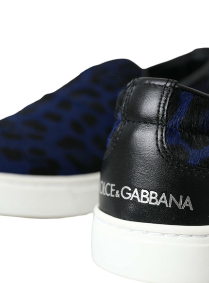 Dolce & Gabbana Midnight Blue Leopard Loafers - Ellie Belle