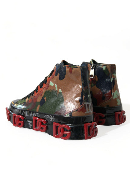 Dolce & Gabbana Multicolor Camouflage High Top Sneakers Shoes - Ellie Belle