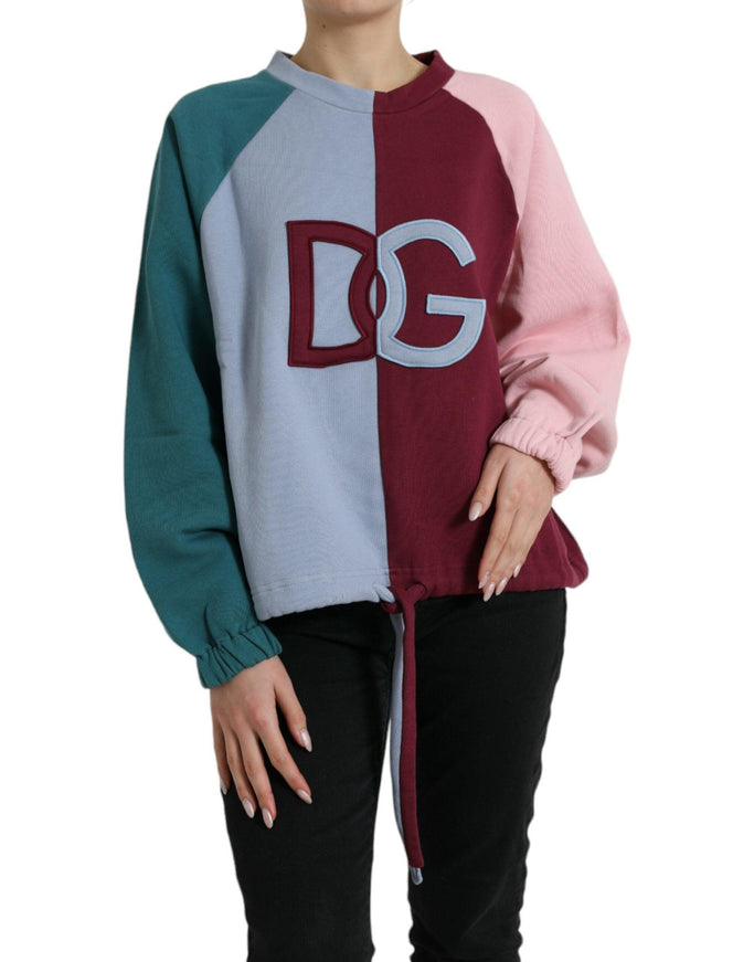 Dolce & Gabbana Multicolor Cotton Crewneck Pullover Sweater - Ellie Belle