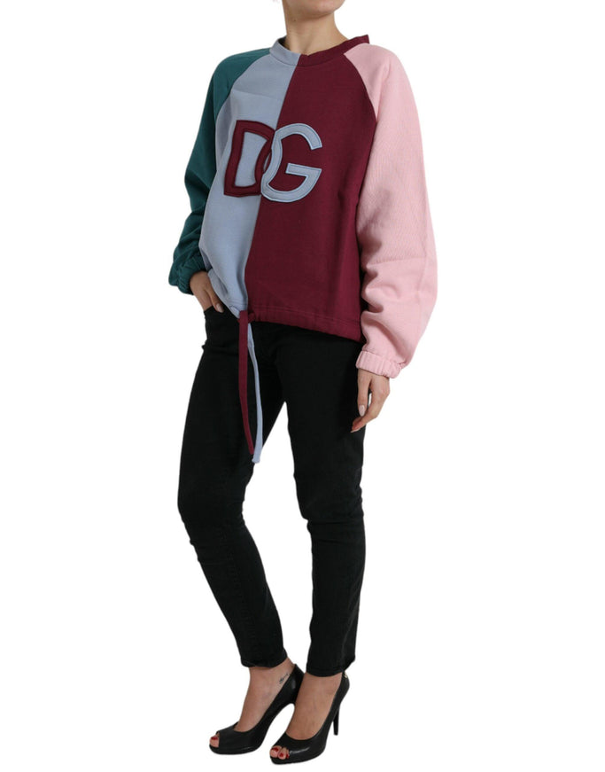 Dolce & Gabbana Multicolor Cotton Crewneck Pullover Sweater - Ellie Belle