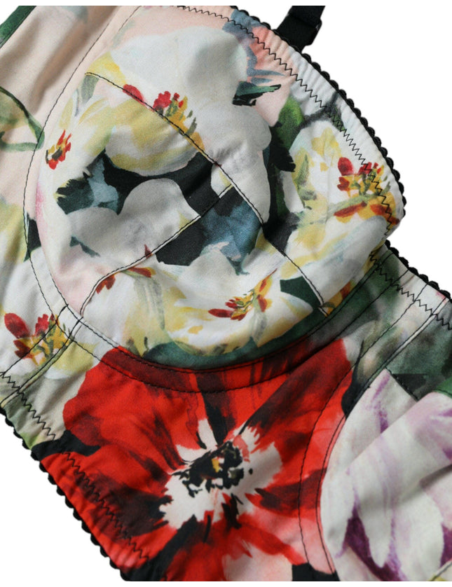 Dolce & Gabbana Multicolor Floral Bustier Crop Top - Ellie Belle