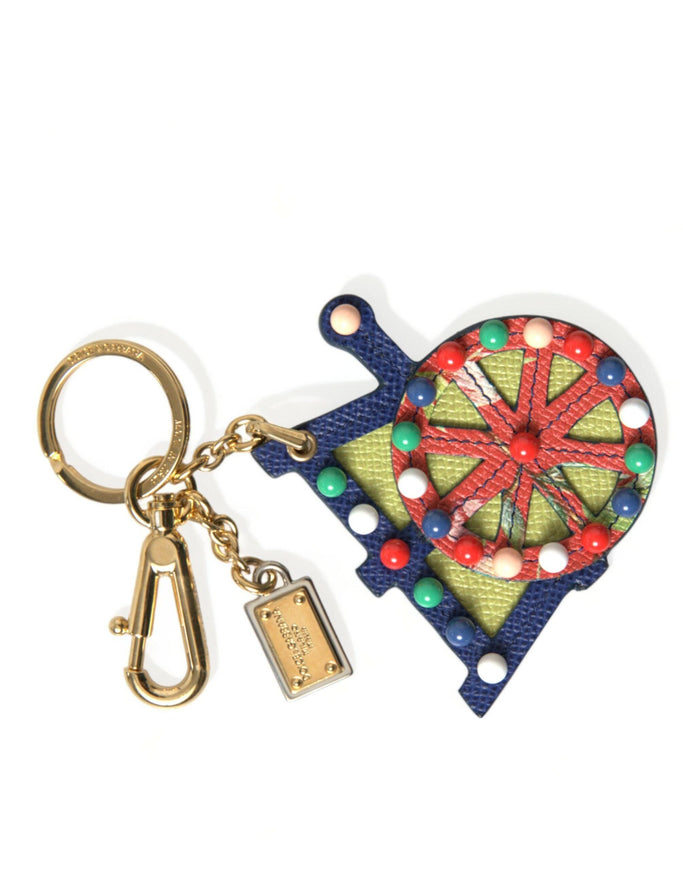 Dolce & Gabbana Multicolor Gold Tone Carretto Keychain Keyring - Ellie Belle