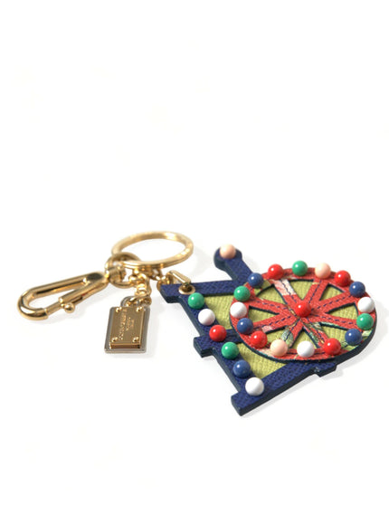 Dolce & Gabbana Multicolor Gold Tone Carretto Keychain Keyring - Ellie Belle