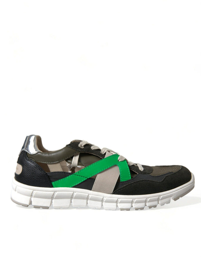 Dolce & Gabbana Multicolor Leather Suede Low Top Sneakers Shoes - Ellie Belle