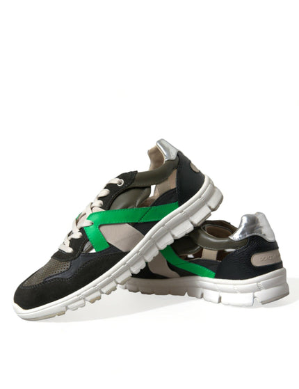 Dolce & Gabbana Multicolor Leather Suede Low Top Sneakers Shoes - Ellie Belle