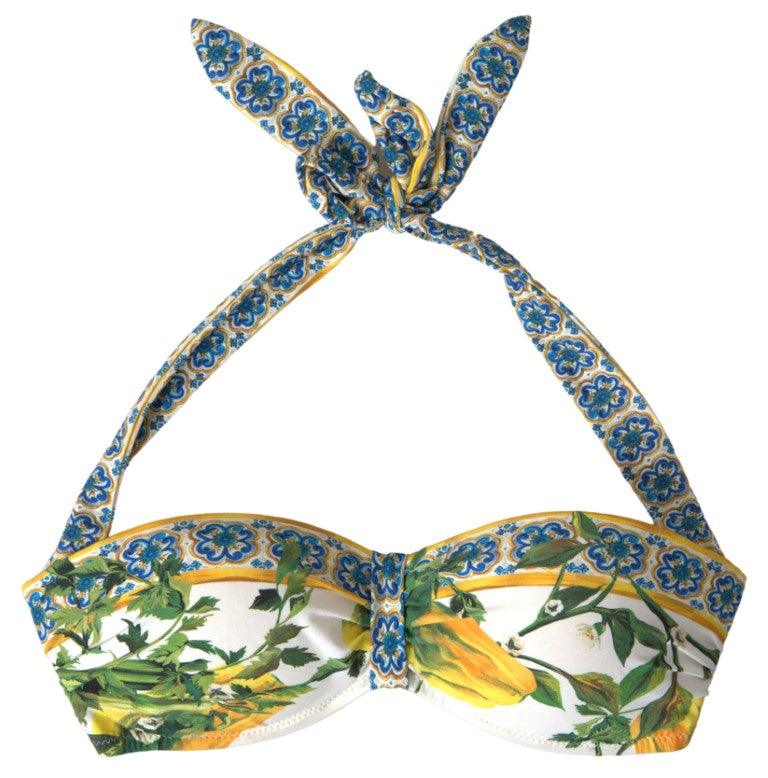 Dolce & Gabbana Multicolor Majolica Swimwear Two Piece Bikini Set - Ellie Belle