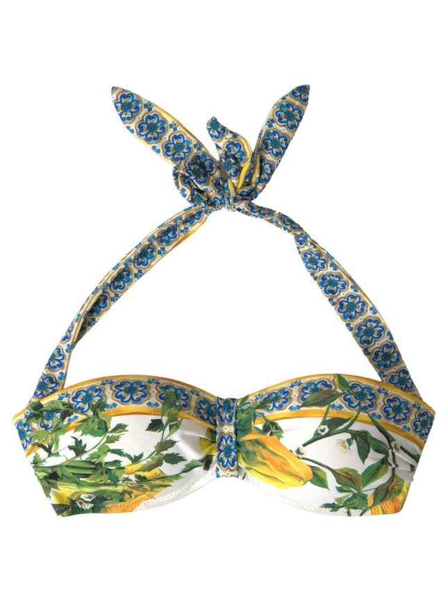 Dolce & Gabbana Multicolor Majolica Swimwear Two Piece Bikini Set - Ellie Belle