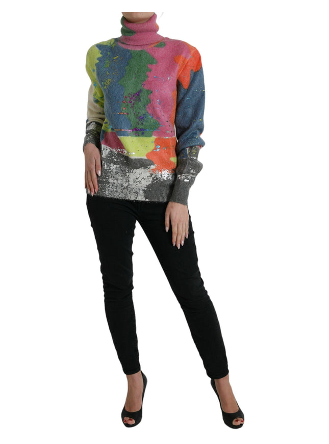 Dolce & Gabbana Multicolor Mohair Turtleneck Pullover Sweater - Ellie Belle