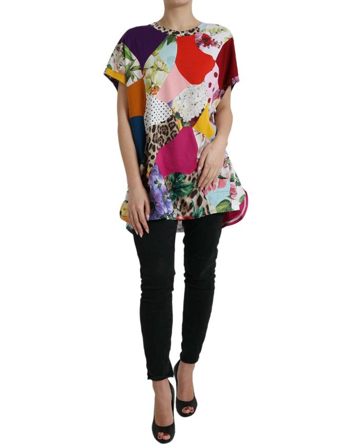 Dolce & Gabbana Multicolor Patchwork Cotton Silk Blouse Top - Ellie Belle