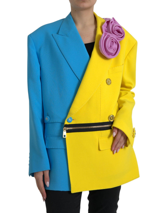 Dolce & Gabbana Multicolor Patchwork Trench Coat Jacket - Ellie Belle