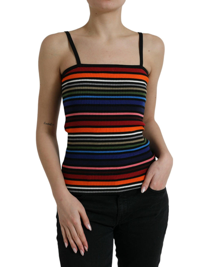 Dolce & Gabbana Multicolor Stripes Spaghetti Strap Tank Top - Ellie Belle