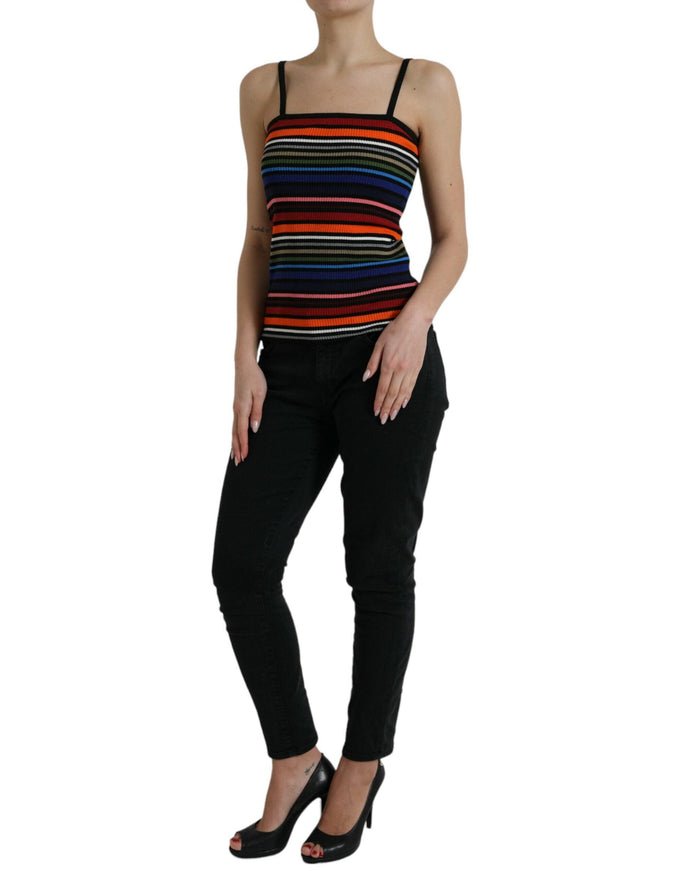 Dolce & Gabbana Multicolor Stripes Spaghetti Strap Tank Top - Ellie Belle