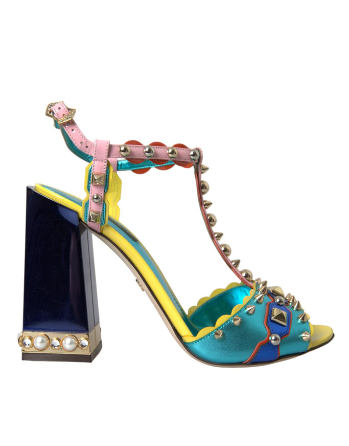 Dolce & Gabbana Multicolor Stud-Embellished Sandals - Ellie Belle