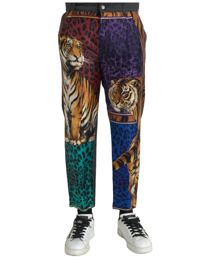 Dolce & Gabbana Multicolor Tiger Print Pants - Ellie Belle