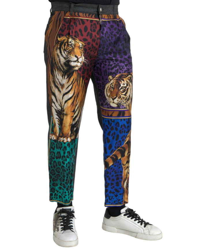 Dolce & Gabbana Multicolor Tiger Print Pants - Ellie Belle