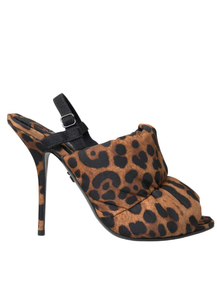 Dolce & Gabbana Nylon Animal Print Slingback Sandals - Ellie Belle