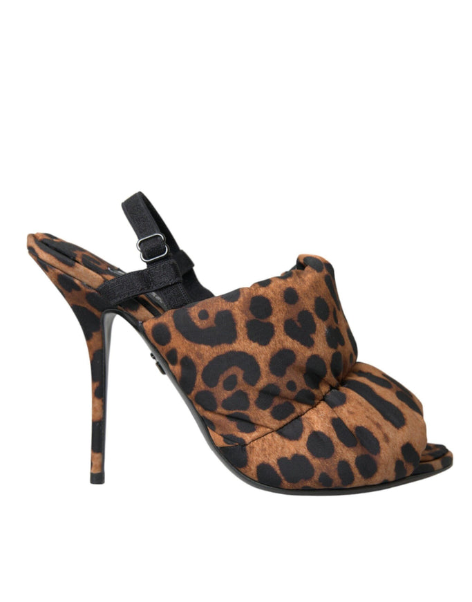 Dolce & Gabbana Nylon Animal Print Slingback Sandals - Ellie Belle