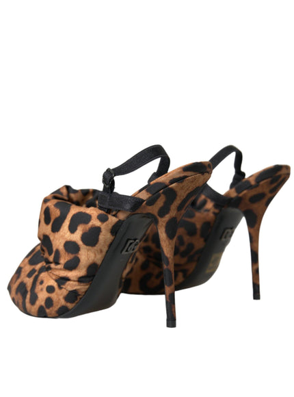 Dolce & Gabbana Nylon Animal Print Slingback Sandals - Ellie Belle