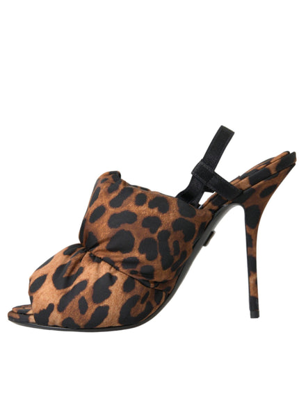 Dolce & Gabbana Nylon Animal Print Slingback Sandals - Ellie Belle