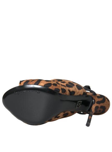 Dolce & Gabbana Nylon Animal Print Slingback Sandals - Ellie Belle