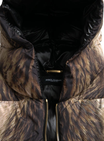 Dolce & Gabbana Parka Brown Full Zip Hooded Long Coat - Ellie Belle