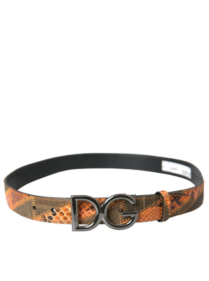 Dolce & Gabbana Patchwork Buckle Belt Men - Ellie Belle