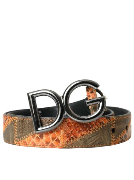 Dolce & Gabbana Patchwork Buckle Belt Men - Ellie Belle