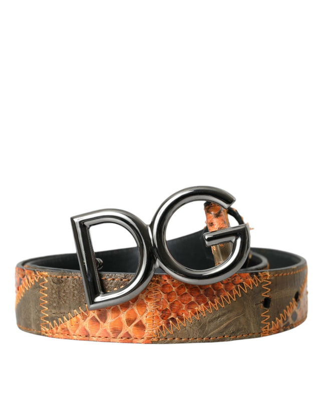 Dolce & Gabbana Patchwork Buckle Belt Men - Ellie Belle