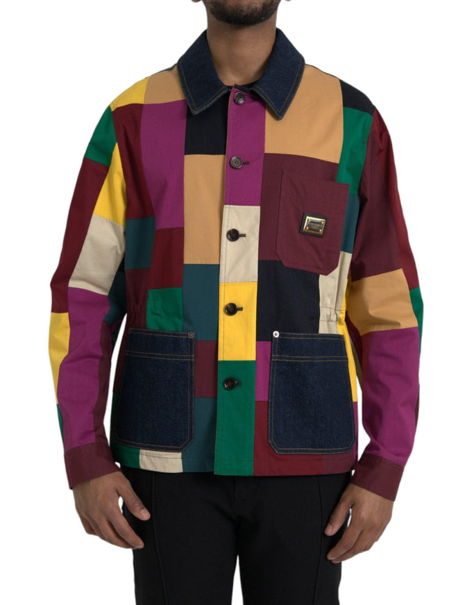 Dolce & Gabbana Patchwork Cotton Collared Jacket - Ellie Belle