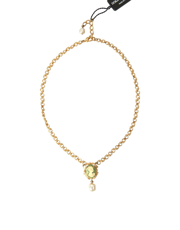 Dolce & Gabbana Pearl Charm Pendant Necklace - Ellie Belle