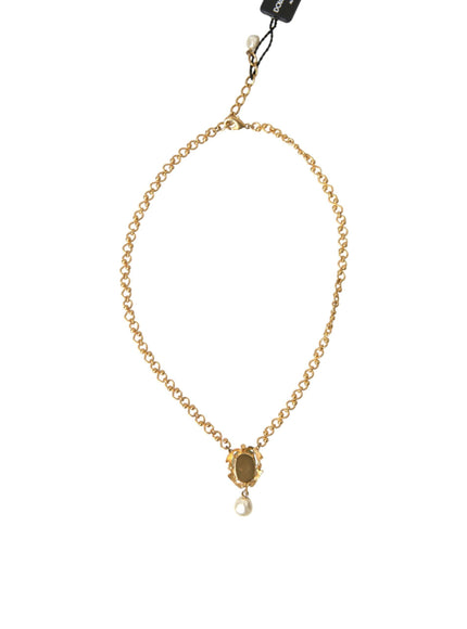 Dolce & Gabbana Pearl Charm Pendant Necklace - Ellie Belle