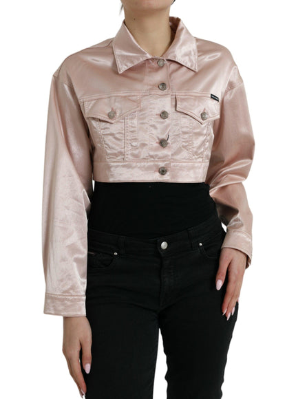 Dolce & Gabbana Pink Cropped Denim Jacket - Ellie Belle