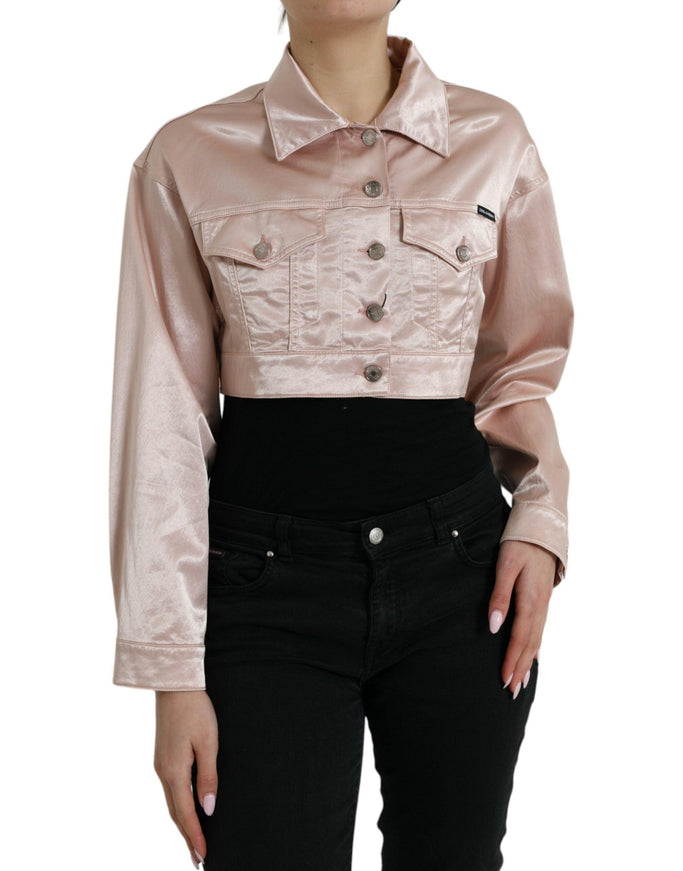 Dolce & Gabbana Pink Cropped Denim Jacket - Ellie Belle